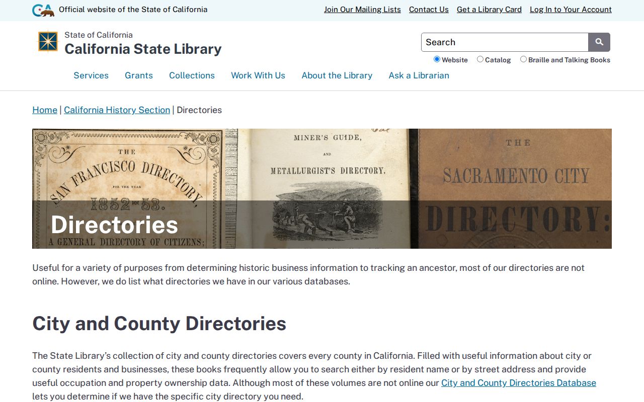 Yucaipa people directories California State Library historical holdings
